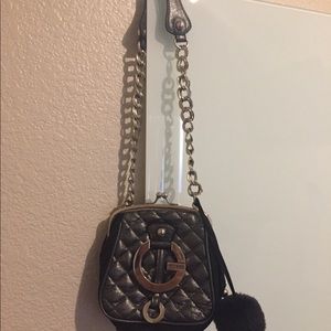 Small Guess black and pewter shoulder bag.